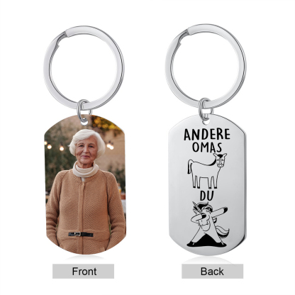 Personalisierter Schlüsselanhänger mit Großmutter-Foto – für besondere Erinnerungen