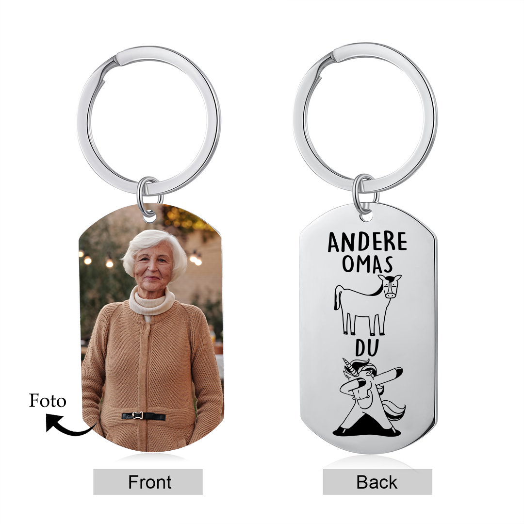 Personalisierter Schlüsselanhänger mit Großmutter-Foto – für besondere Erinnerungen