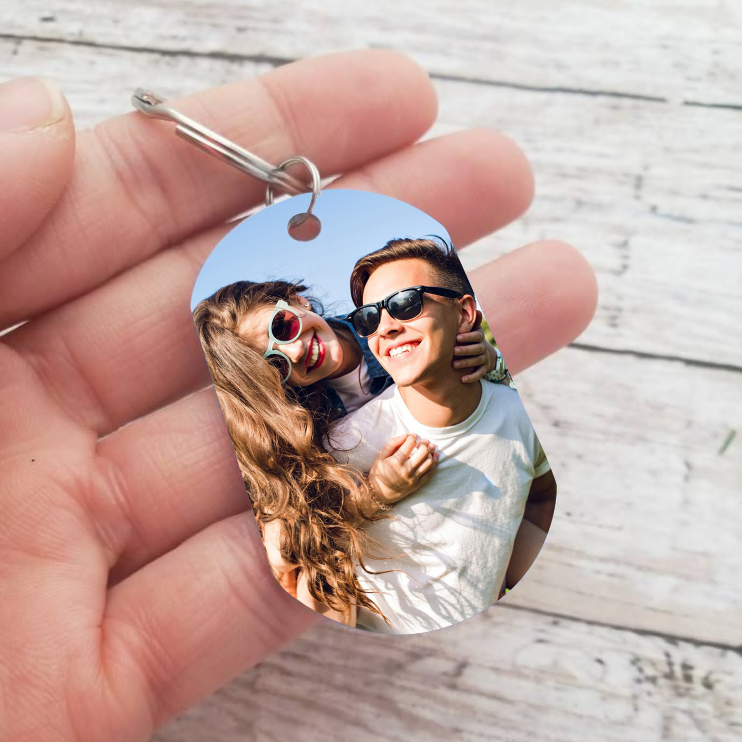 Personalisierter Schlüsselanhänger mit Ihrem Paarfoto – Liebe zum Mitnehmen