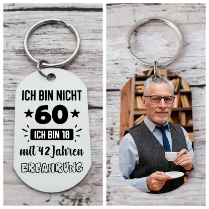 Personalisierter Schlüsselanhänger mit Foto und Alter des Großvaters – Eine besondere Erinnerung für ihn