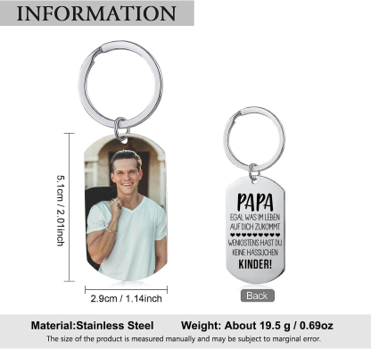 Personalisierter Schlüsselanhänger – Ein humorvolles Geschenk für Papa mit Foto