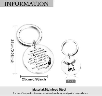 Personalisierbarer 1 Name Schlüsselanhänger mit Gravur -Schöne Erinnerungen hinterlassen- Geschenk für Oma Großmutter