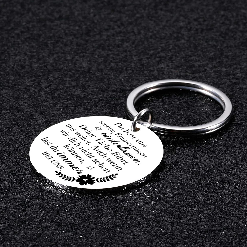 Personalisierbarer 1 Name Schlüsselanhänger mit Gravur -Schöne Erinnerungen hinterlassen- Geschenk für Oma Großmutter