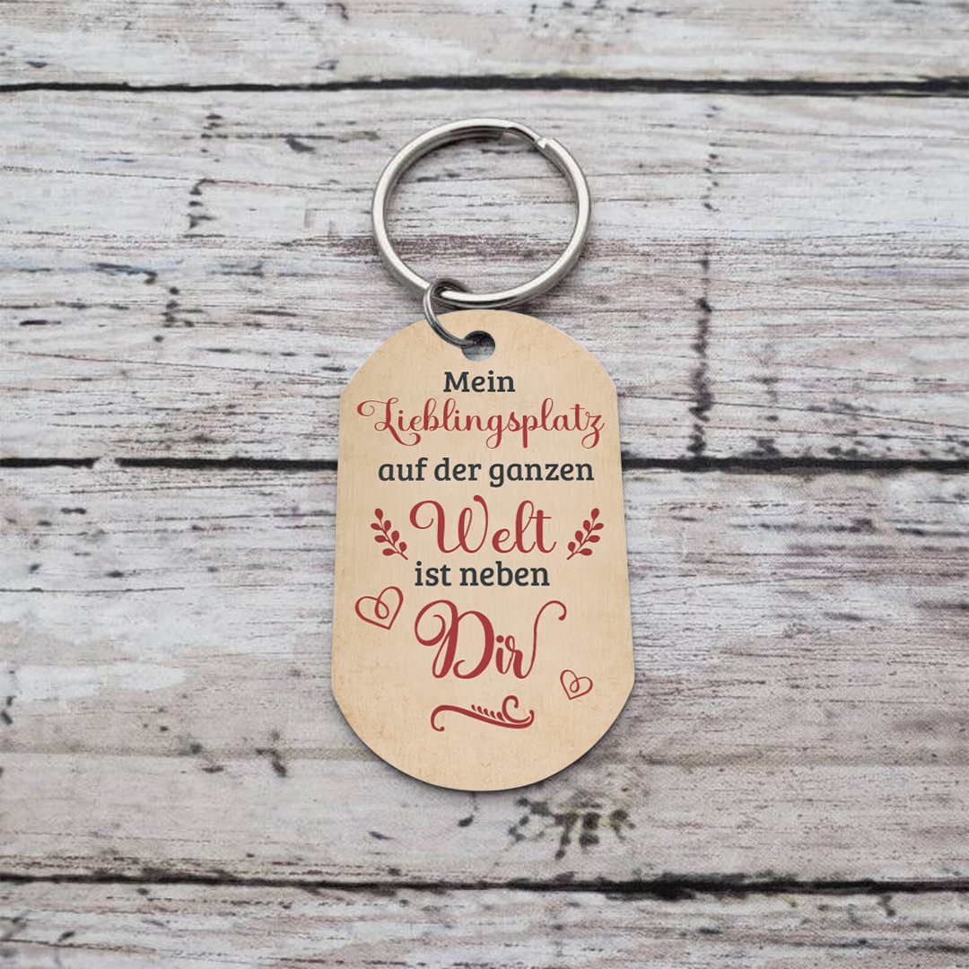 Personalisiertes Foto & 2 Namen Paar Metall-Schlüsselanhänger– Romantisches Geschenk für Paar 