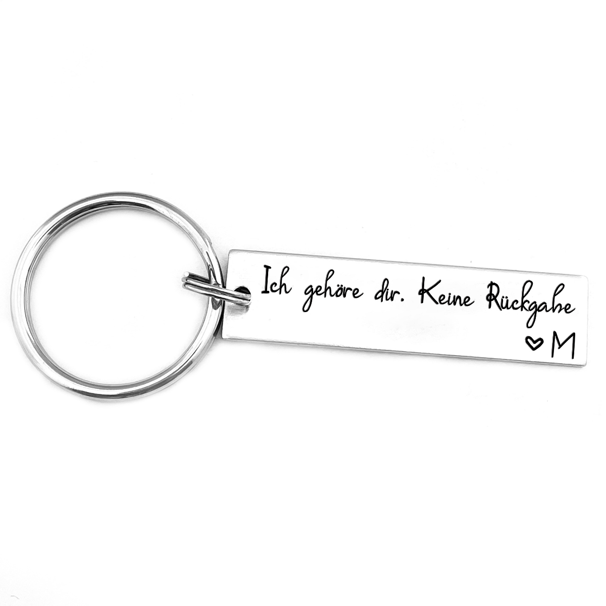 Personalisierter 1 Buchstaben Schlüsselanhänger– Ich gehöre dir. Keine