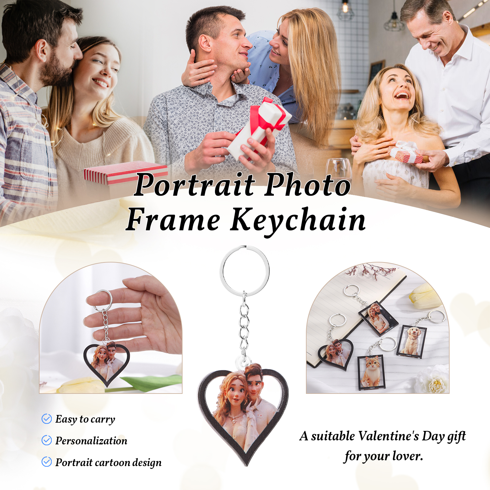 Personalisierter mit 1 Foto Herz Schlüsselanhänger - Einzigartiges Geschenk für besondere Momente