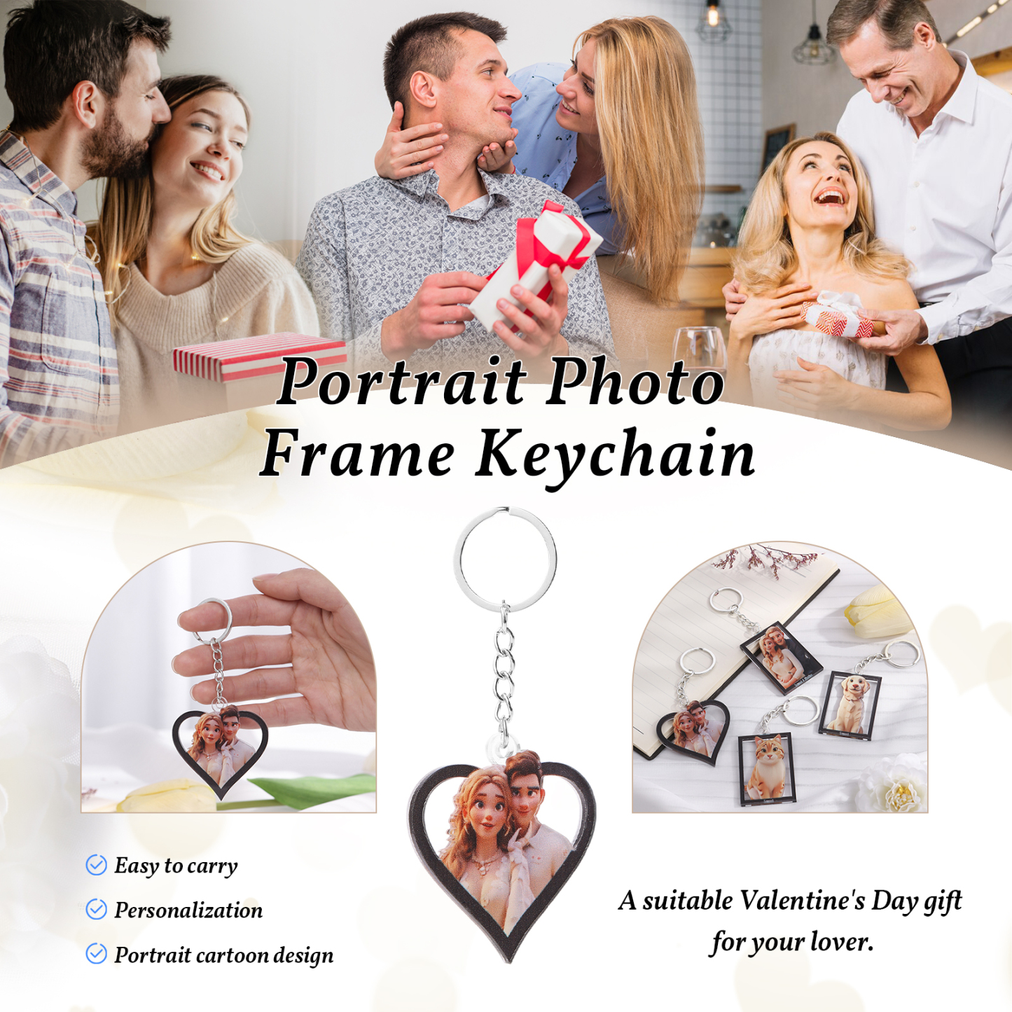 Personalisierter mit 1 Foto Herz Schlüsselanhänger - Einzigartiges Geschenk für besondere Momente