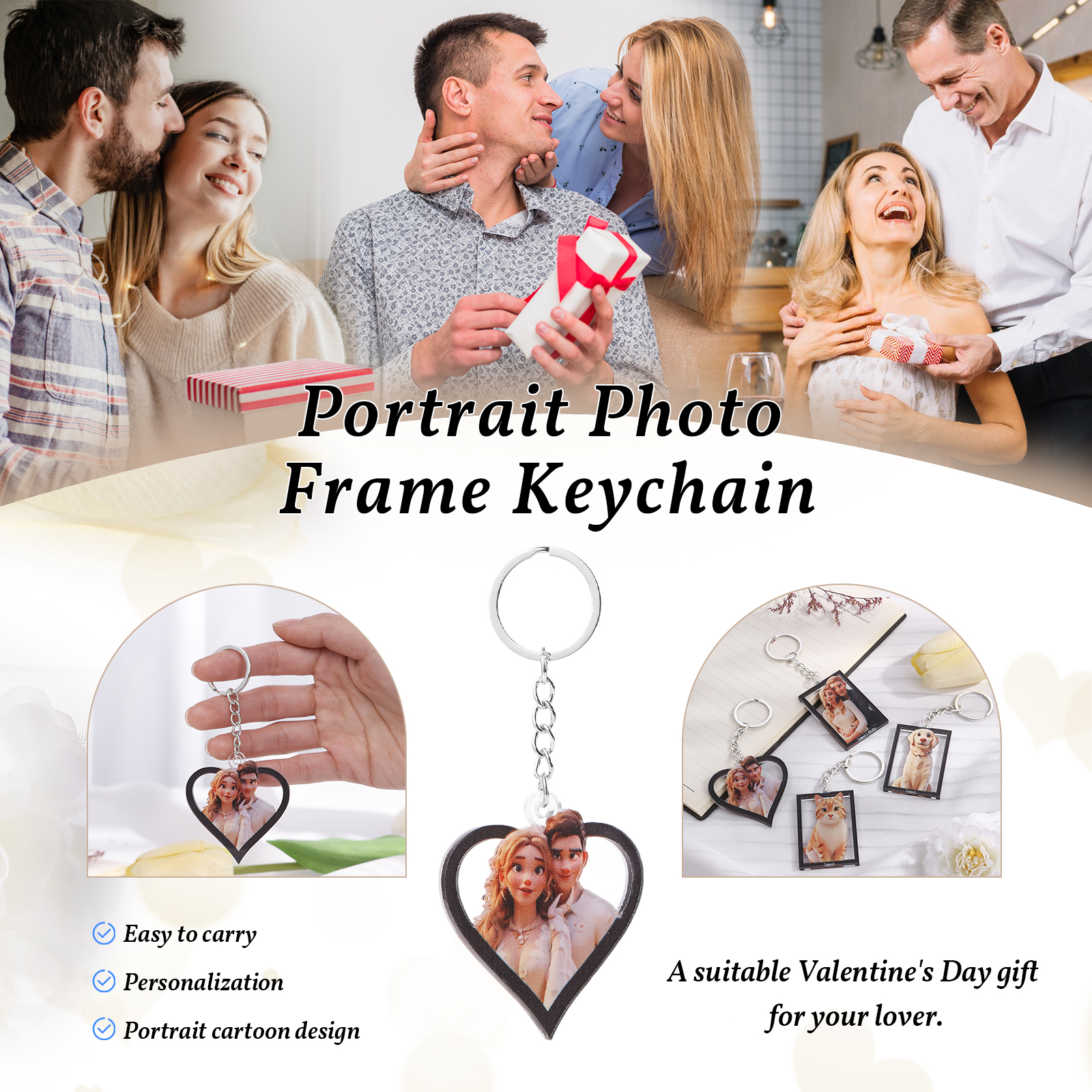 Personalisierter mit 1 Foto Herz Schlüsselanhänger - Einzigartiges Geschenk für besondere Momente