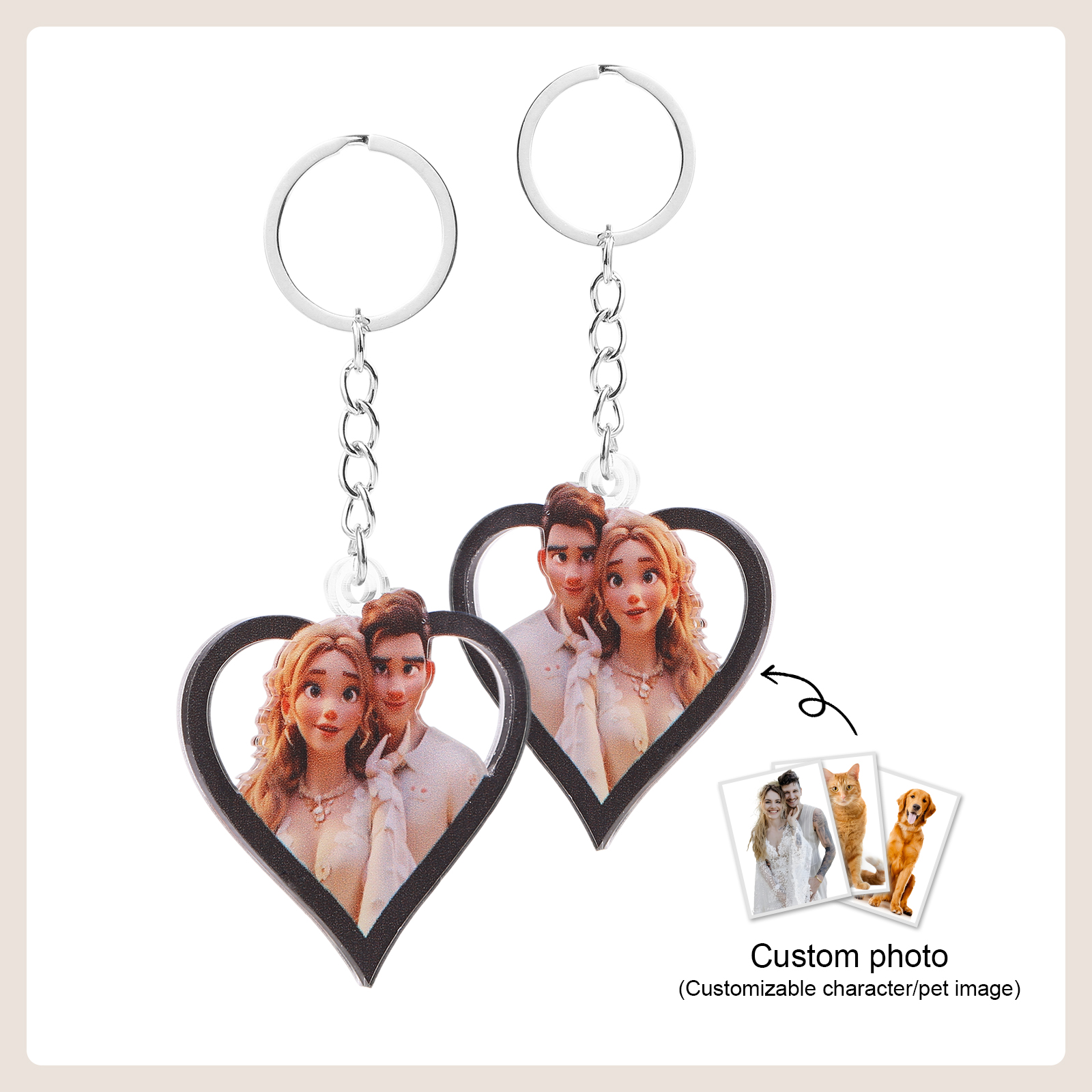 Personalisierter mit 1 Foto Herz Schlüsselanhänger - Einzigartiges Geschenk für besondere Momente