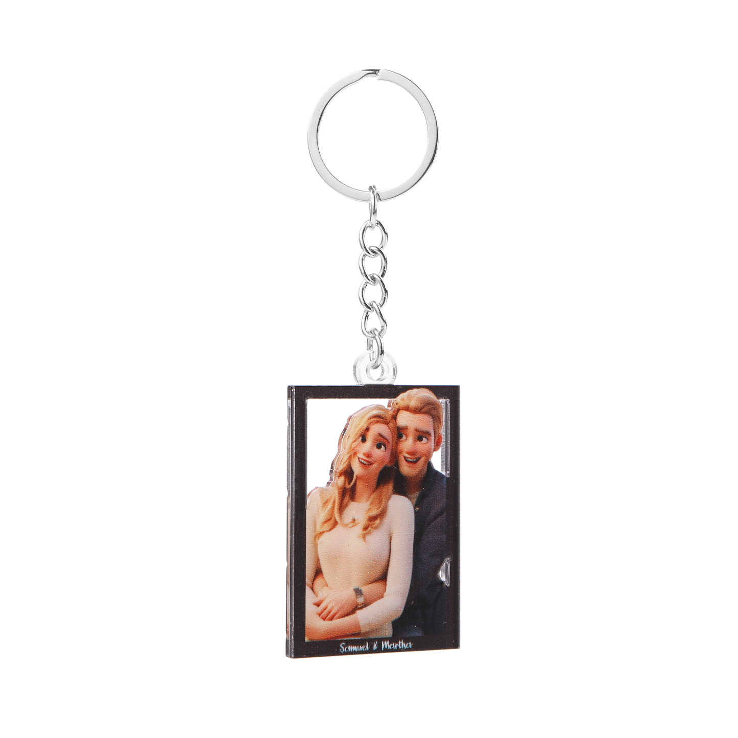 Personalisierter mit 1 Foto & 2 Namen Schlüsselanhänger für Paar - Einzigartiges Geschenk für besondere Momente