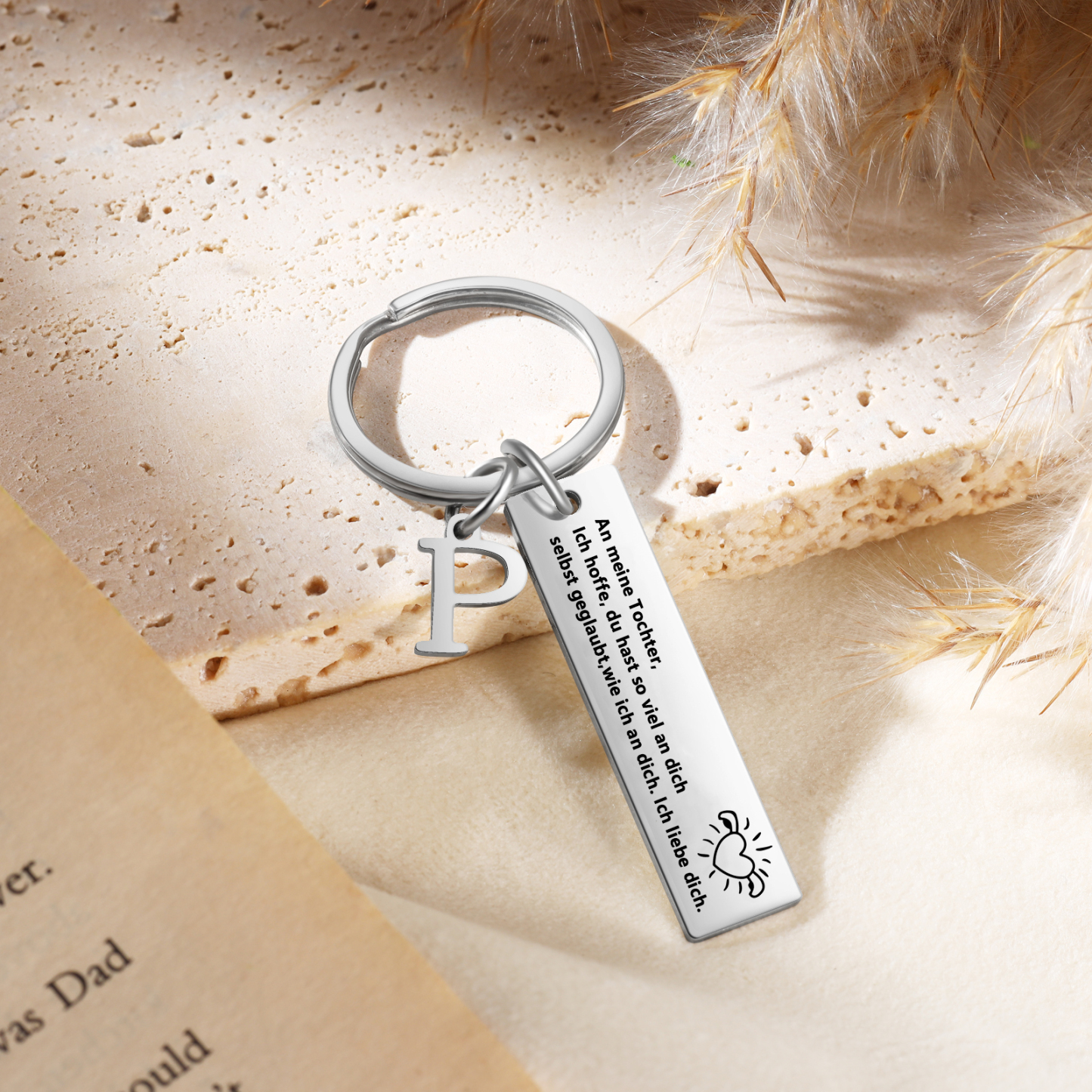 Personalisierter Buchstabe Edelstahl-Schlüsselanhänger– An meine Tochter, Ich hoffe, du hast so viel an dich selbst geglaubt, wie ich an dich – Geschenk für Tochter