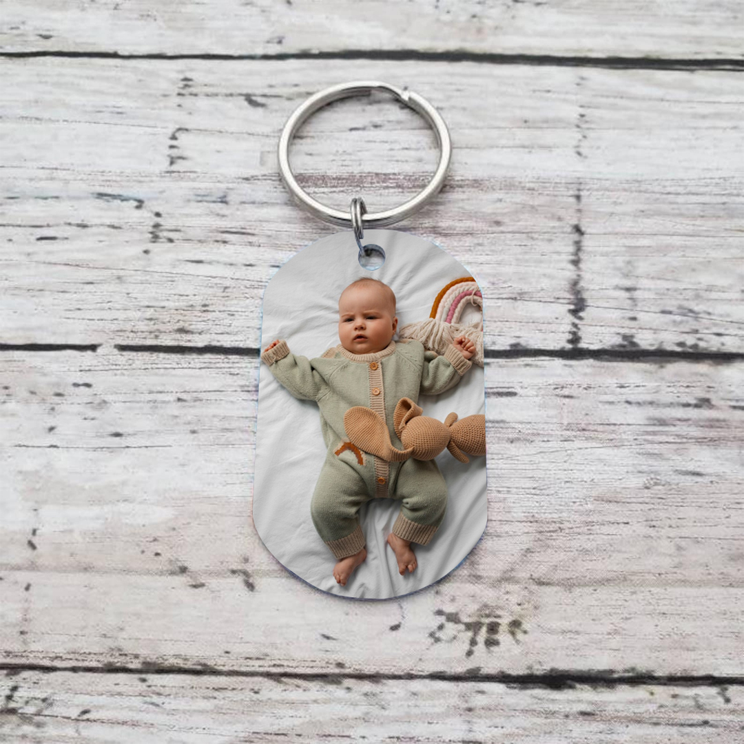 Personalisierte Namen & Datum & Uhr & Foto Schlüsselanhänger für Mama