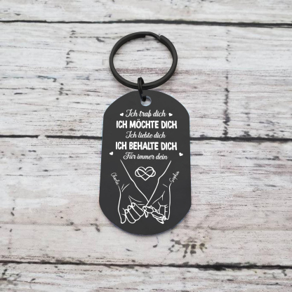 Personalisierter mit 2 Namen & 1 Datum & 1 Jahr Schlüsselanhänger - Der Tag, an dem wir uns trafen