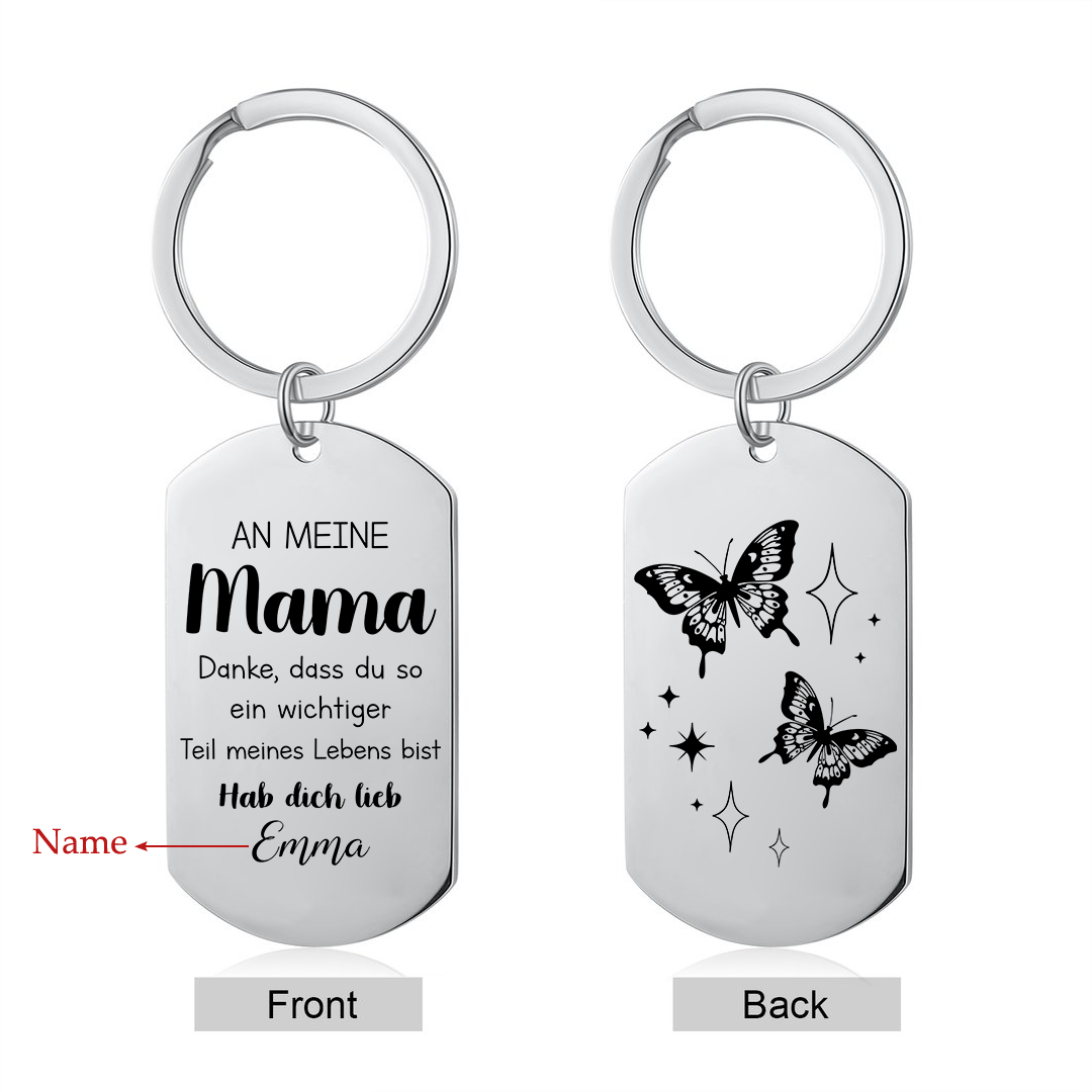 Personalisierbarer Name Schlüsselanhänger-Danke, dass du so ein wichtiger Teil meines Lebens bist -Geschenk für Mutter
