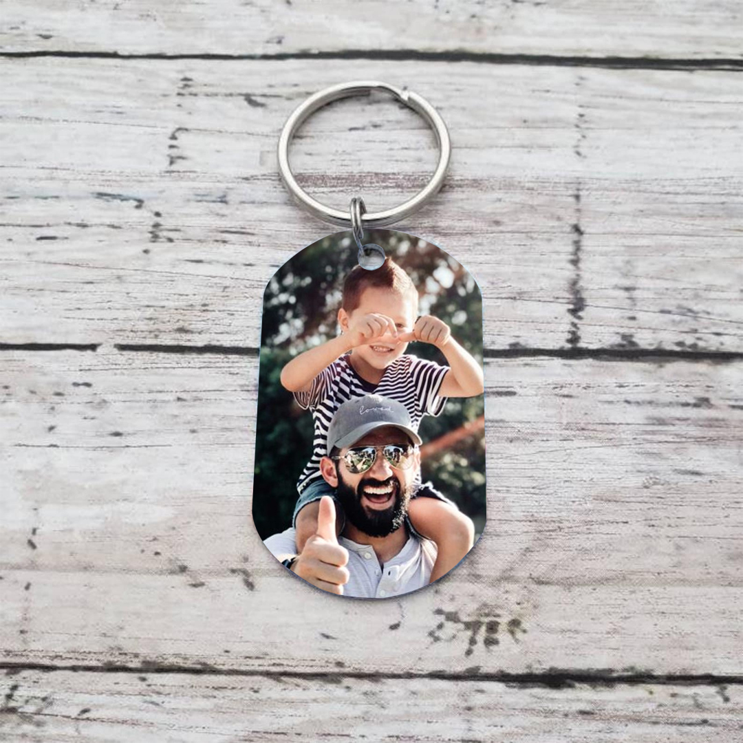 Personalisierbarer Foto & Text Schlüsselanhänger-Scheiß auf Muttertag/Vatertag, Ich hab dich JEDEN TAG lieb!