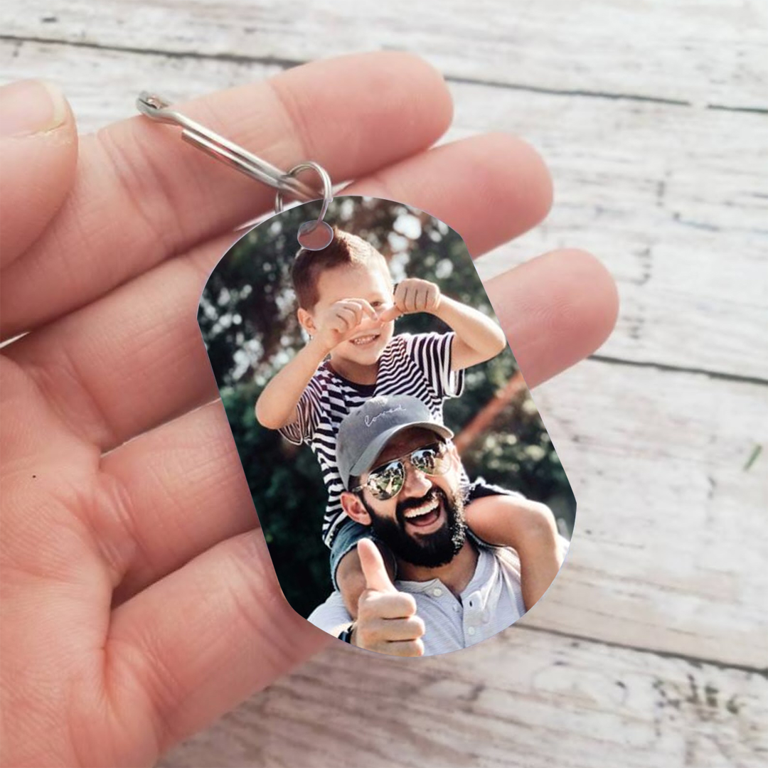 Personalisierbarer Foto & Text Schlüsselanhänger-Scheiß auf Muttertag/Vatertag, Ich hab dich JEDEN TAG lieb!