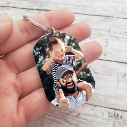 Personalisierbarer Foto & Text Schlüsselanhänger-Scheiß auf Muttertag/Vatertag, Ich hab dich JEDEN TAG lieb!