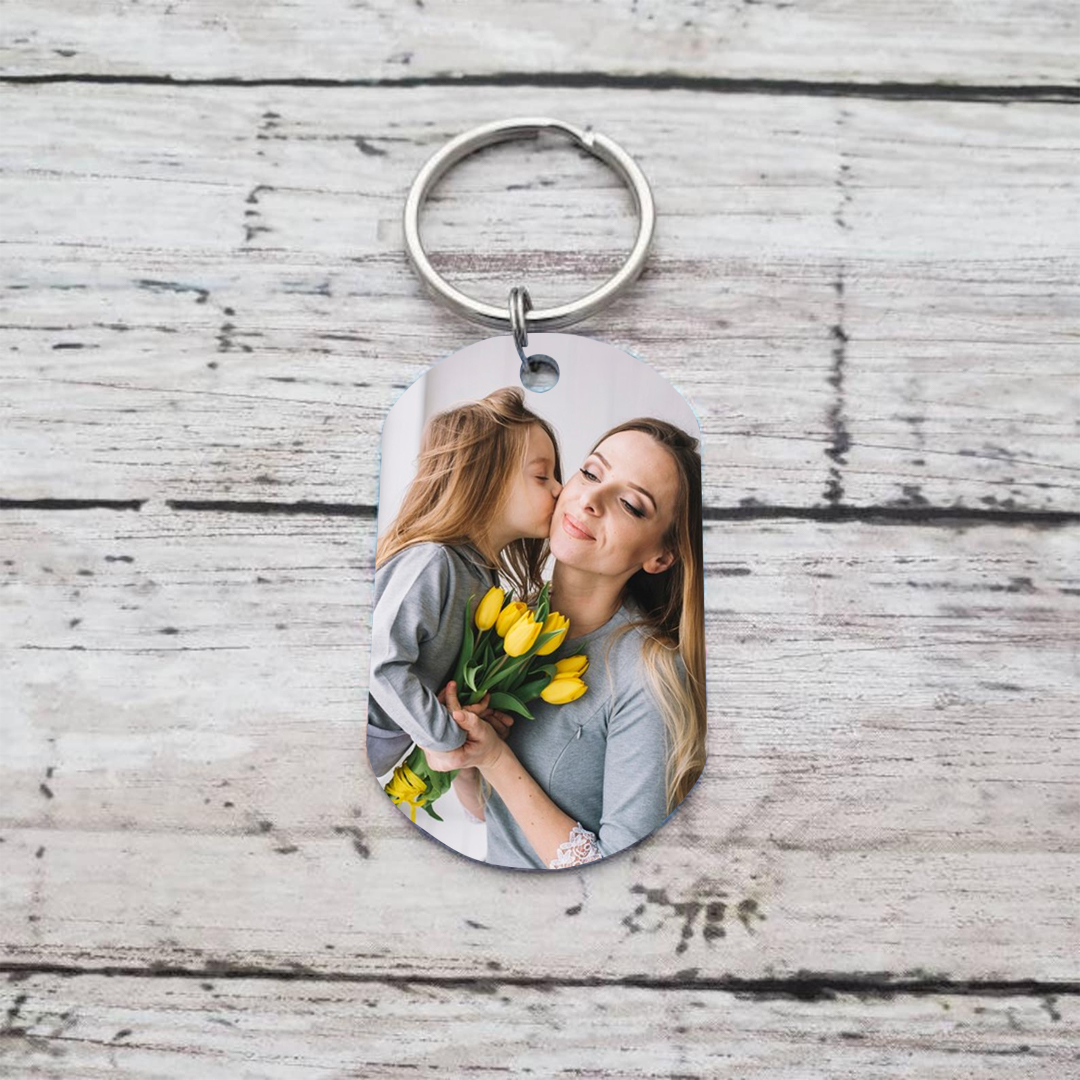 Personalisierbarer Foto & Text Schlüsselanhänger-Scheiß auf Muttertag/Vatertag, Ich hab dich JEDEN TAG lieb!