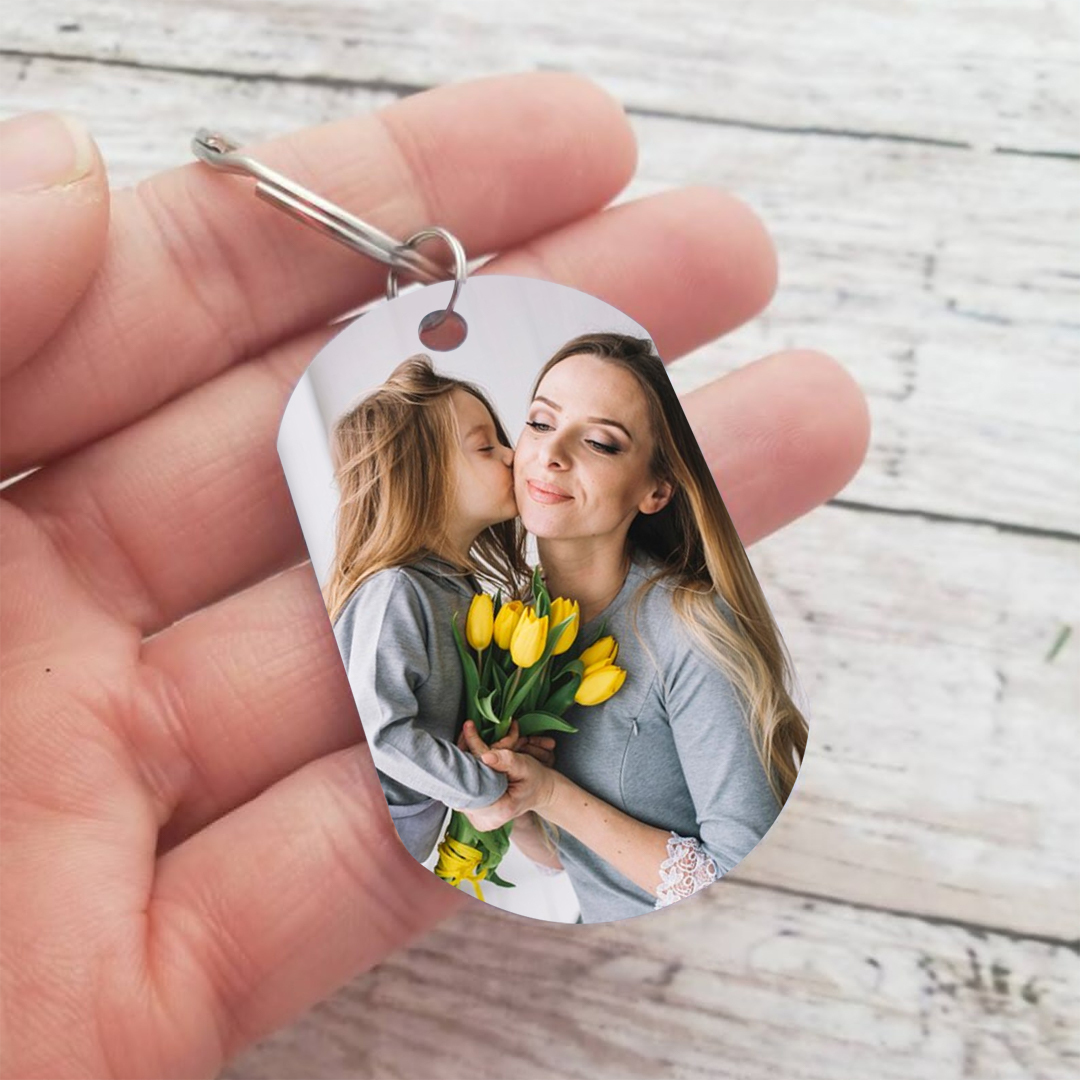 Personalisierbarer Foto & Text Schlüsselanhänger-Scheiß auf Muttertag/Vatertag, Ich hab dich JEDEN TAG lieb!