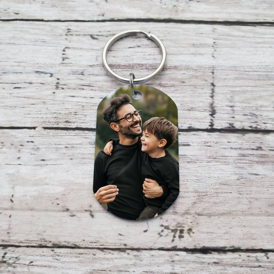 Personalisierbarer Foto && Name & 3 Daten Schlüsselanhänger-Legende-Ehemann-Opa