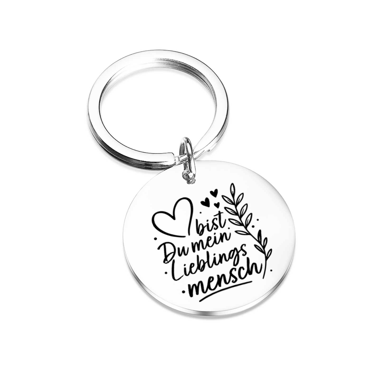 Edelstahl Schlüsselanhänger mit Gravur personalisiert Geschenk zum Valentinstag Geburtstag Jahrestag für Freundin Freund Frau Mann | Kettenmachen