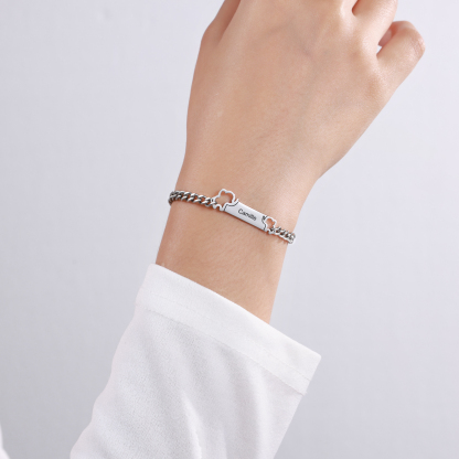 Mama-Tochter Elefantenarmband Edelstahl mit eingravierter Name — Die Weitergabe von Liebe