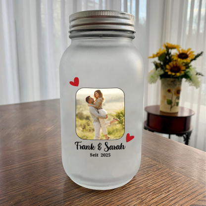Personalisierte Foto-LED-Glasflasche für Paare – das perfekte Geschenk für Valentinstag