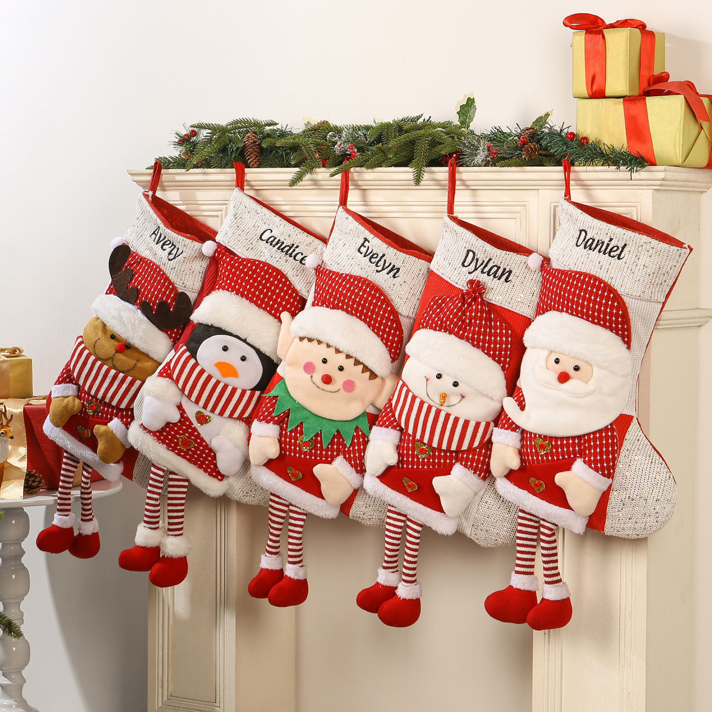 Personalisierte große niedliche Plüsch-Weihnachtsstrumpf