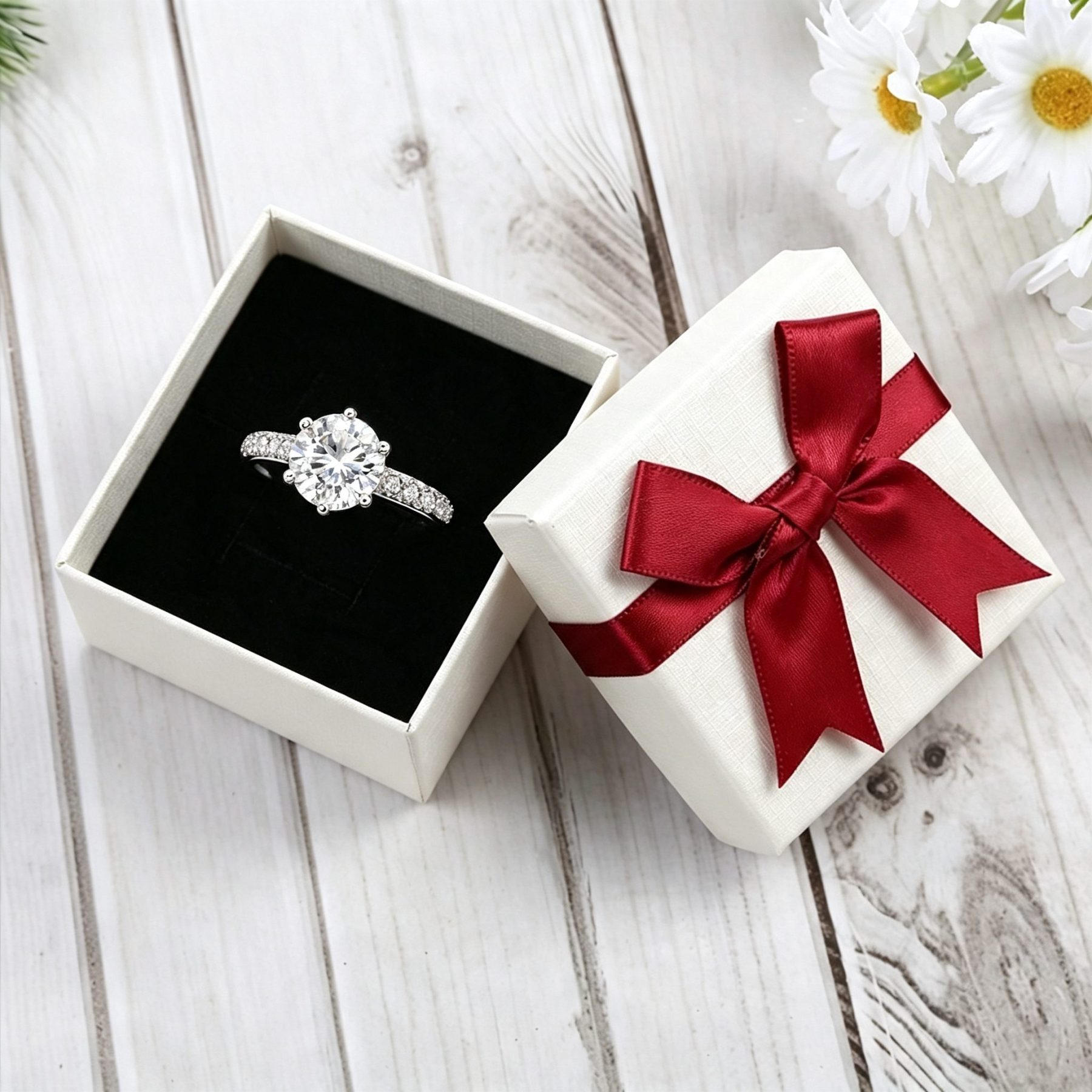 S925 Silberring mit Zirkonia