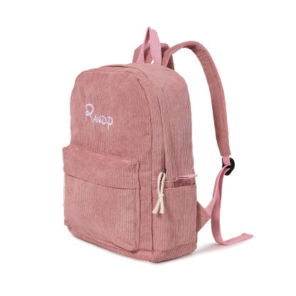 Personalisierte vierfarbige Cordtasche, Rucksack mit Wunschname für Kinder, Geschenke zum Schulanfang