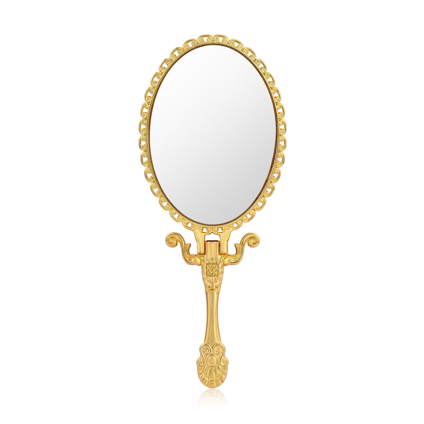 Personalisiertes Foto Goldener Kosmetikspiegel mit 180° Faltfunktion