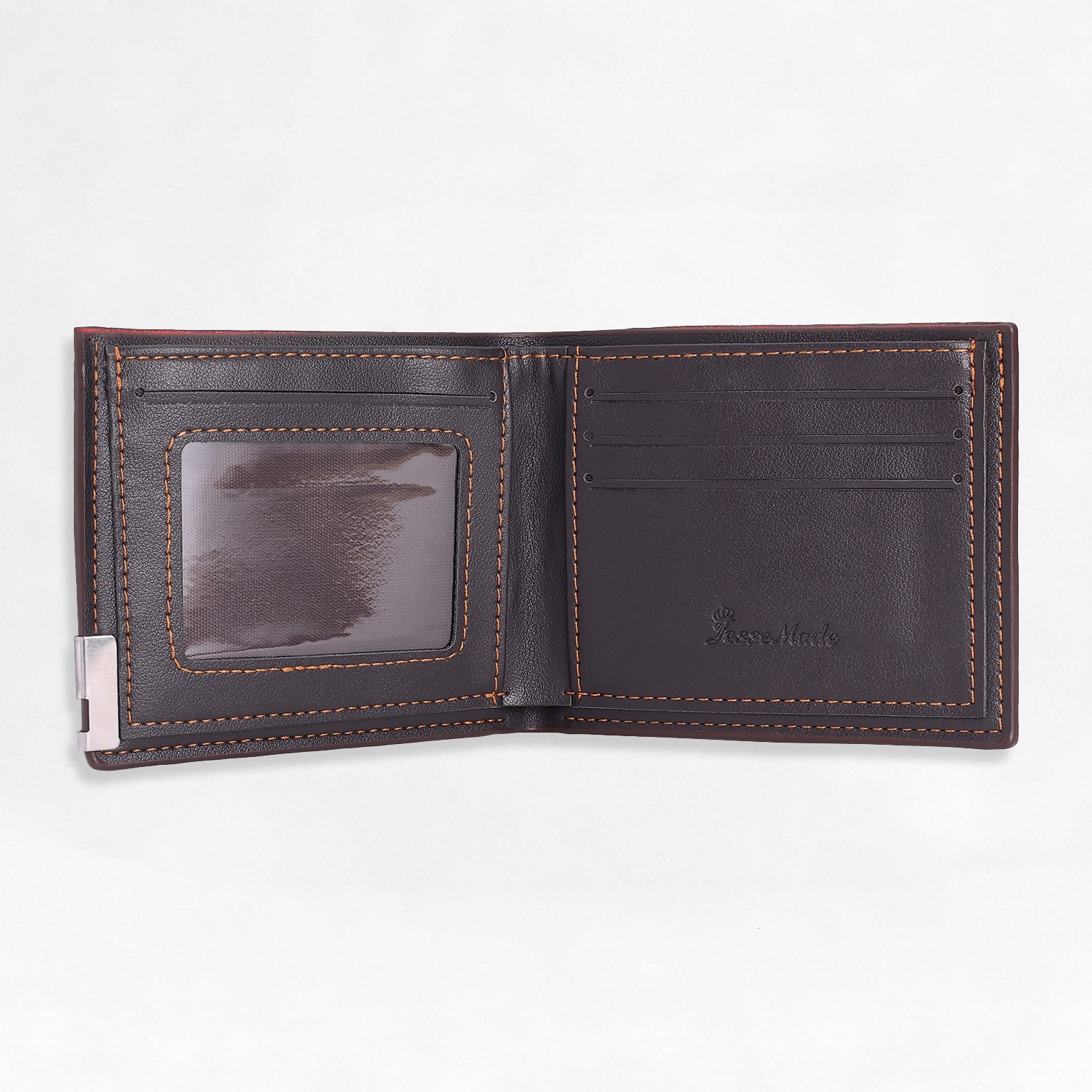 Personalisierte Herren‑Geldbörse mit Foto‑Gravur oder Monogramm Slim Bifold