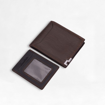 Personalisierte Herren‑Geldbörse mit Foto‑Gravur oder Monogramm Slim Bifold