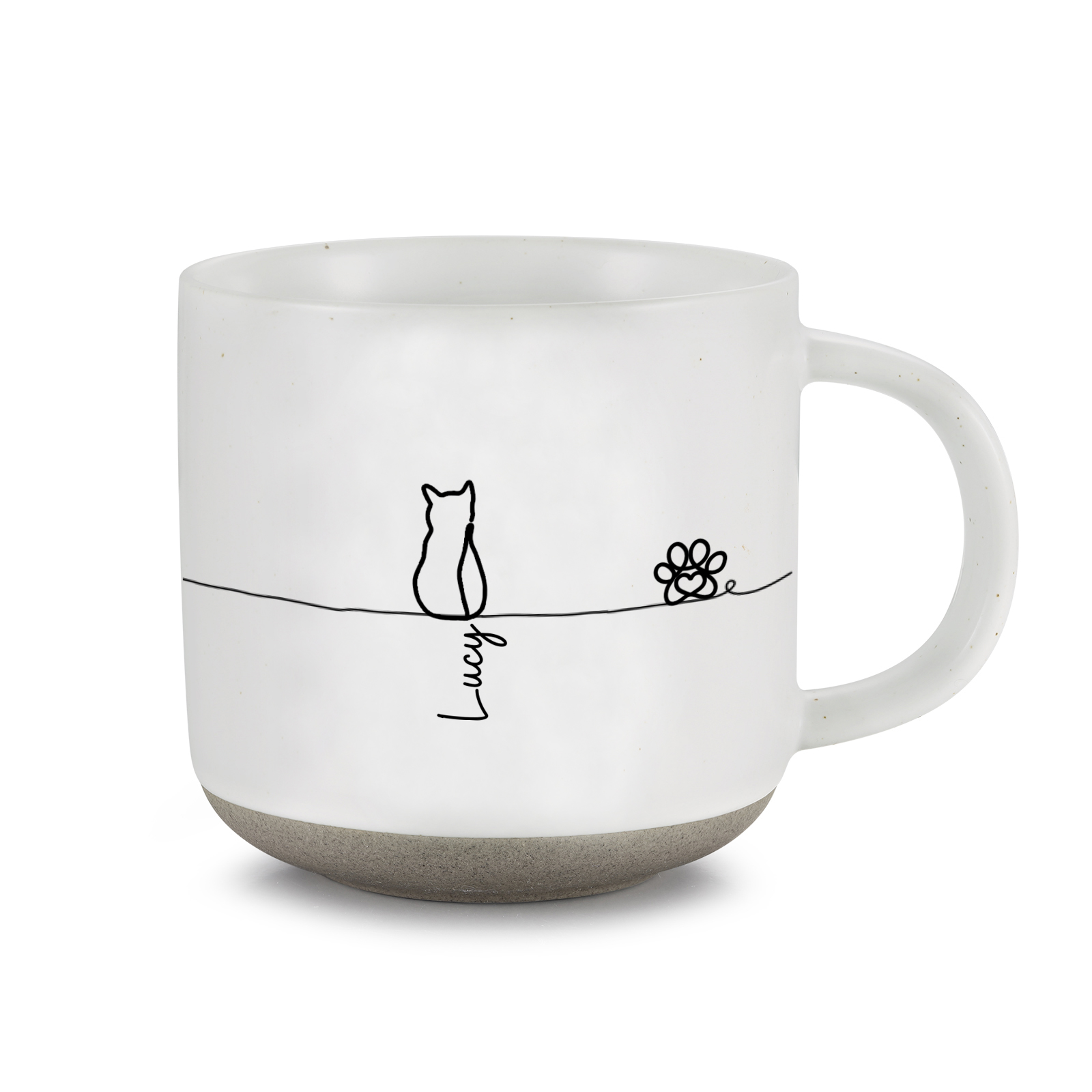 Personalisierte Tasse mit Namen und minimalistischer Tierlinienzeichnung – Geschenk für Tierliebhaber, Katzen- & Hundeliebhaber, Mama, Papa, Freunde, Kollegen | Kettenmachen