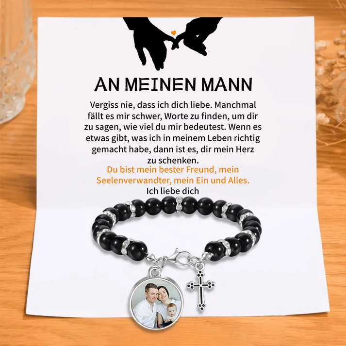 Personalisiertes Foto Armband mit Geschenkkarte - An meinen Mann - Sch
