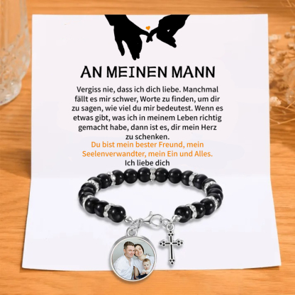 Personalisiertes Foto Armband mit Geschenkkarte - An meinen Mann - Sch