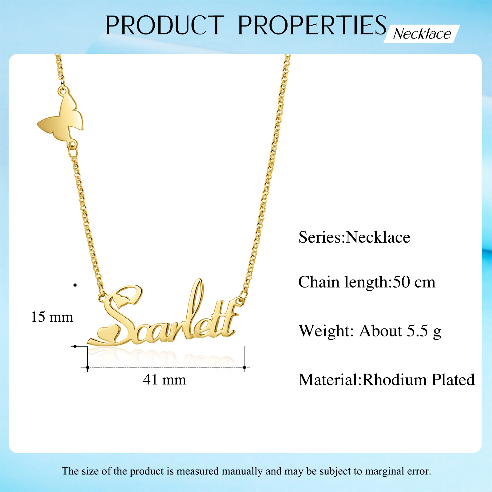 1 Namensgravuren Halskette mit Schmetterling  Geschenk