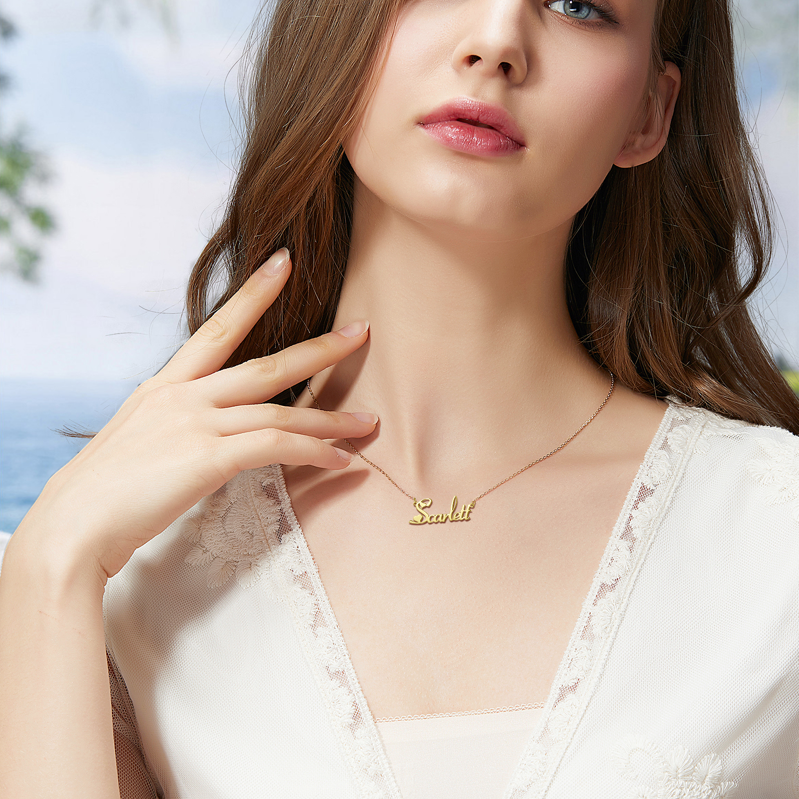 1 Namensgravuren Halskette mit Schmetterling  Geschenk