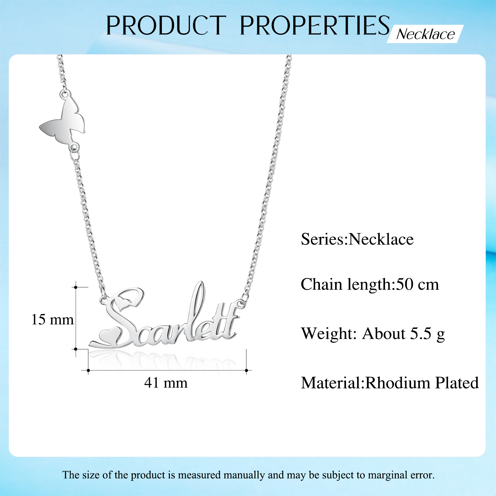 1 Namensgravuren Halskette mit Schmetterling  Geschenk