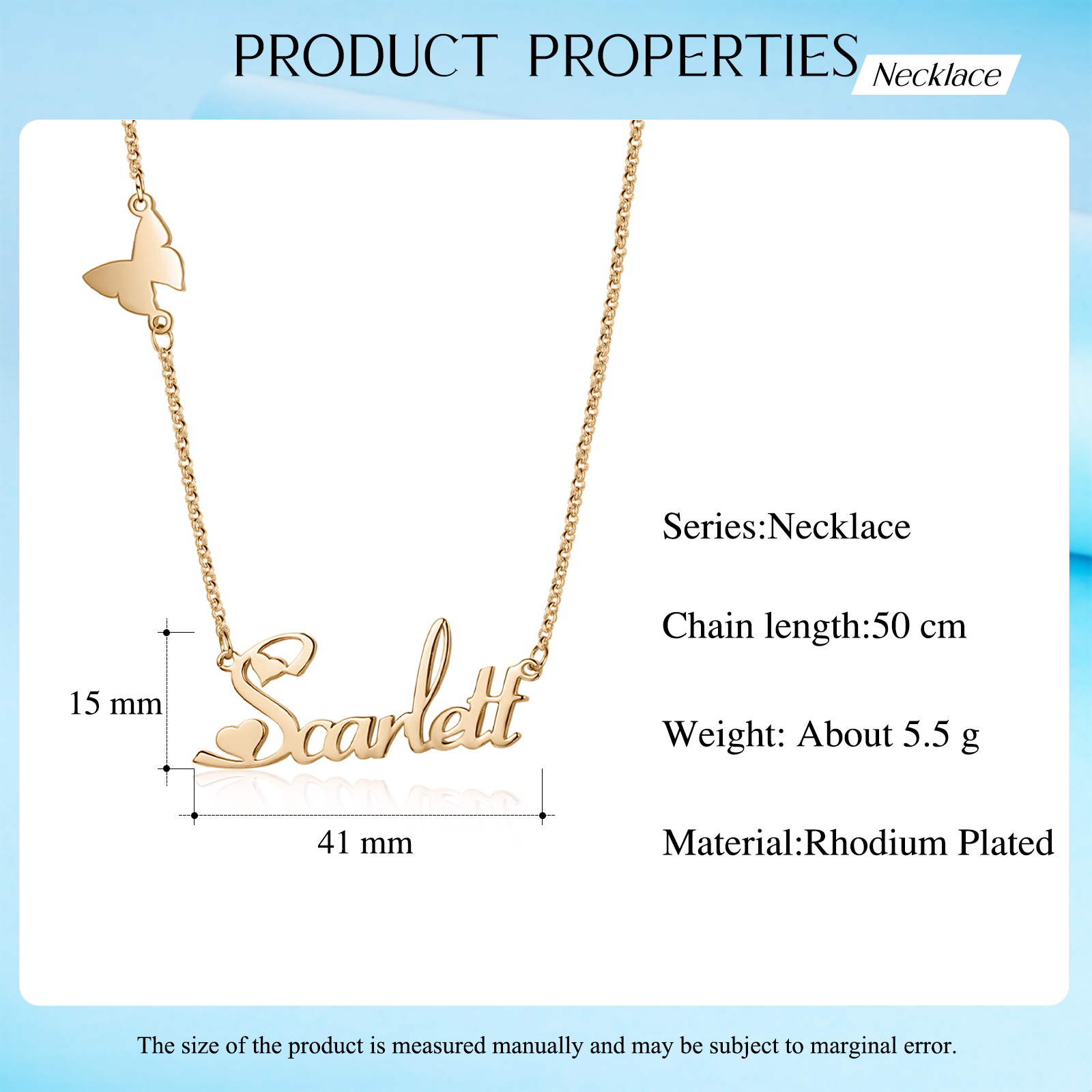 1 Namensgravuren Halskette mit Schmetterling  Geschenk