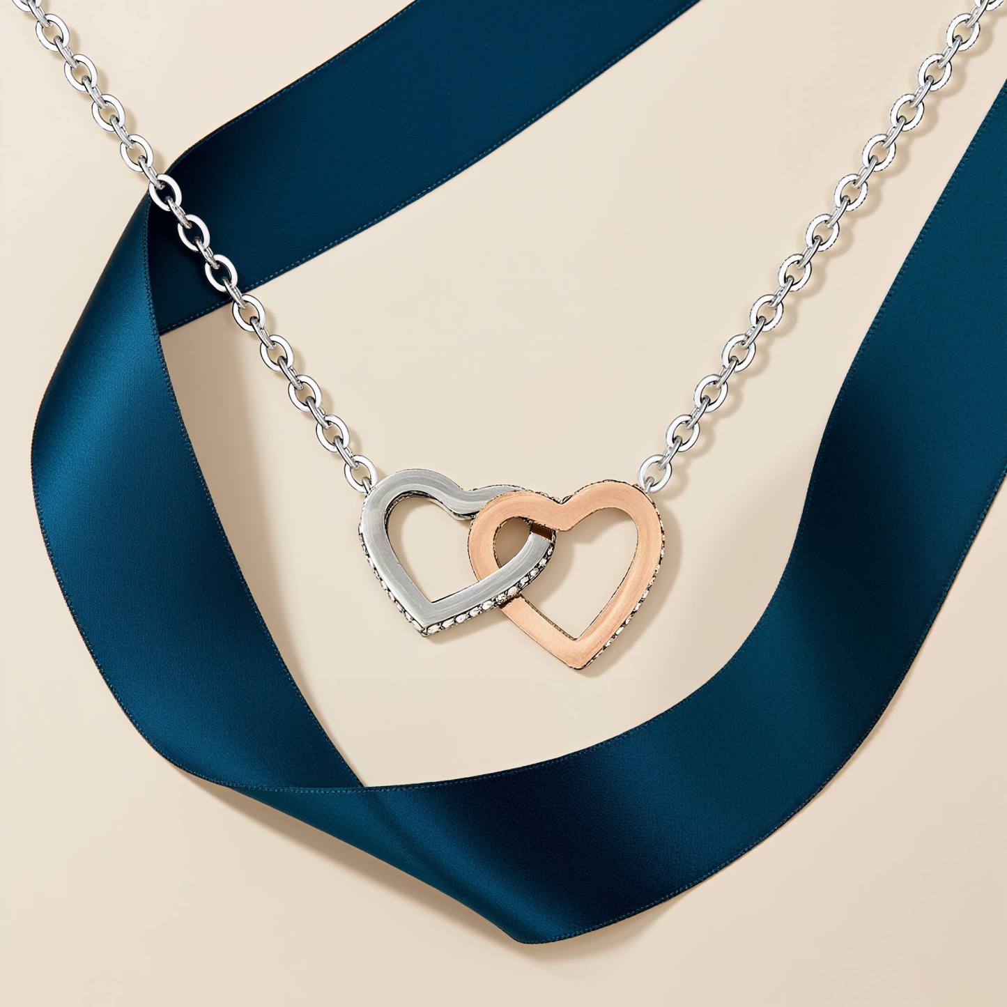 925 Sterling Silber Halskette - An unsere Tochter von Papa & Mama - Geschenk mit Nachrichtenkarte