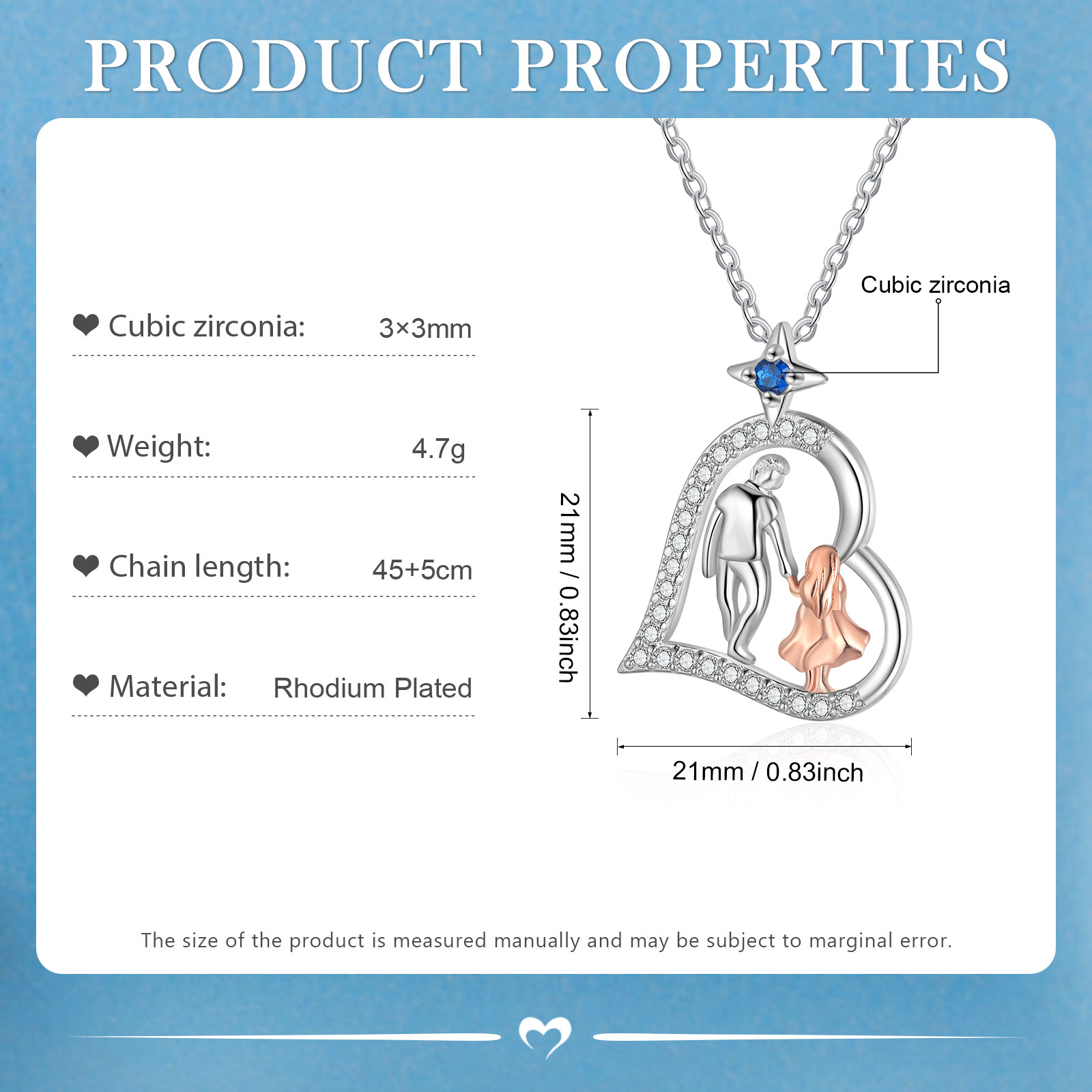 Personalisierte Herz-Halskette für Tochter von Vater mit Gravur