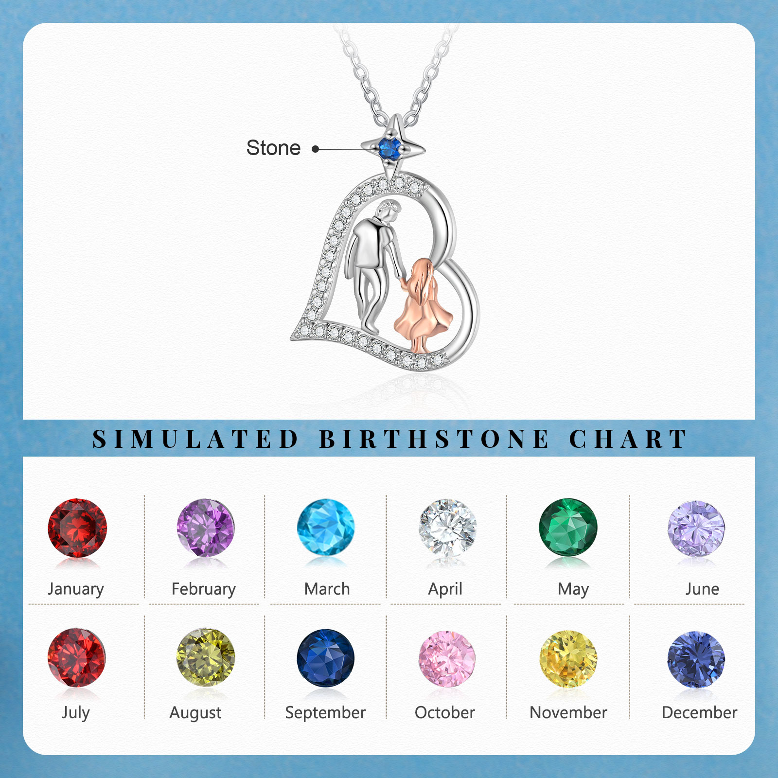 Personalisierte Herz-Halskette für Tochter von Vater mit Gravur