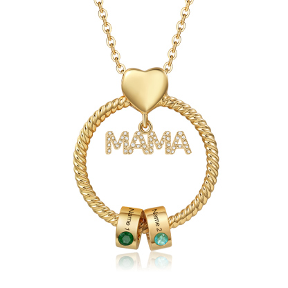 Personalisierte 1-5 Name Gravur MAMA Halskette mit 1-5 Geburtsstein