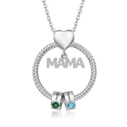 Personalisierte 1-5 Name Gravur MAMA Halskette mit 1-5 Geburtsstein