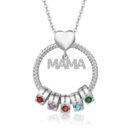 Personalisierte 1-5 Name Gravur MAMA Halskette mit 1-5 Geburtsstein
