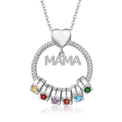 Personalisierte 1-5 Name Gravur MAMA Halskette mit 1-5 Geburtsstein
