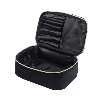 Personalisierter Name & Geburtsblume Flanell-Kosmetiktasche in 8 Farben – Individuelle Schminktasche