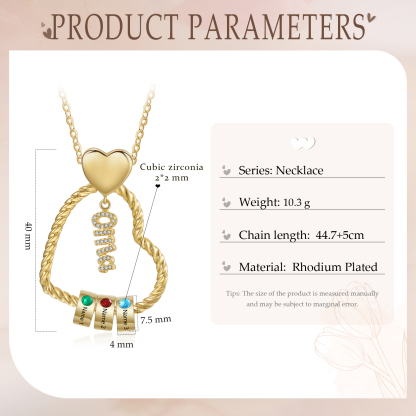 Personalisierte 3 Namen Herz Halskette mit 3 Geburtssteinen - Du machst meine Well bunter. Oma Schön, dass es Dich gibt - Geschenk mit Nachrichtenkarte
