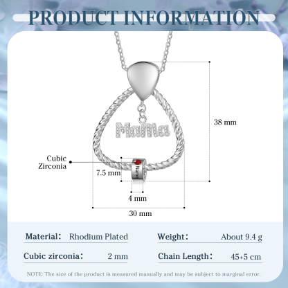Personalisierte 1 Name & Geburtsstein Halskette & Weihnachts-Geschenkkarte & Geschenkbox Geschenkkarte Set für Mama Mutter